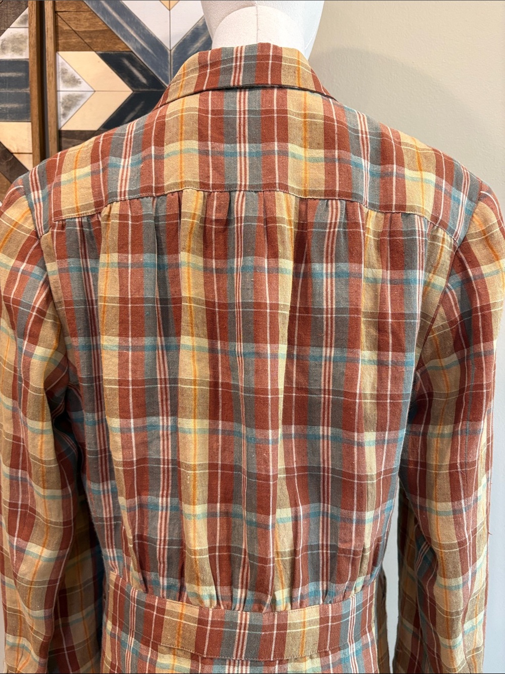Vintage Ralph Lauren Blue Label Women’s Linen Plaid Blazer Jacket size 10 - Picture 6 of 14